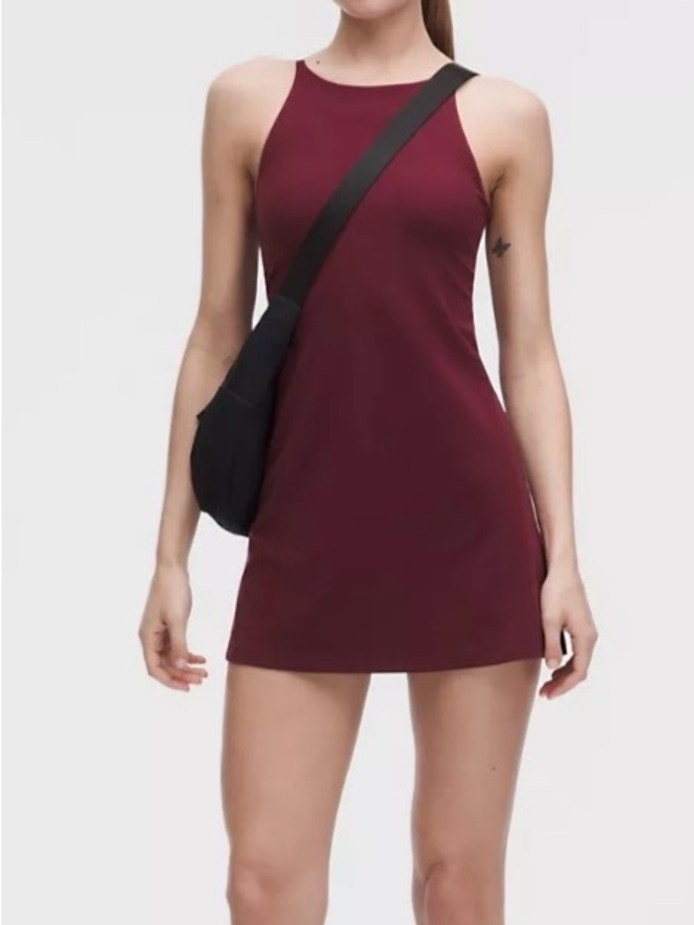lululemon Align™ High-Neck Dress A/B Cup. Sleek Liner. Color. Burgundy Bay
